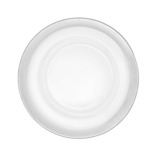 Metallic Rim Glass Charger Plate 13" - Silver