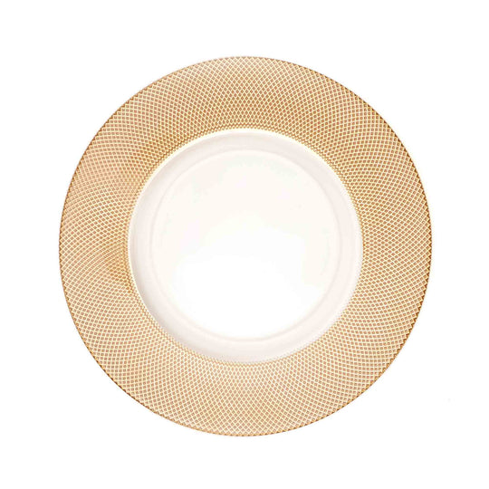 Quinn Diamond Glass Charger Plate 13" - Gold