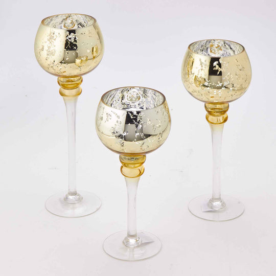 Mercury Glass Candle Holder Set