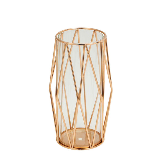 Geometric Wire Hurricane Lamp - 8.5 x 3.5