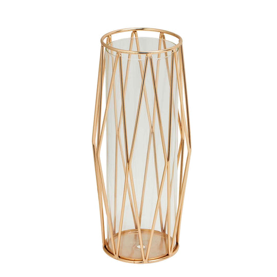 Geometric Wire Hurricane Lamp - 11 x 5