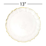 Scalloped Edge Glass Charger Plate 13" - Set of 4 - Events and Crafts-Simply Elegant
