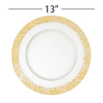 Wood Grain Rim Glass Charger Plate 13" - Set of 4 - Events and Crafts-Simply Elegant