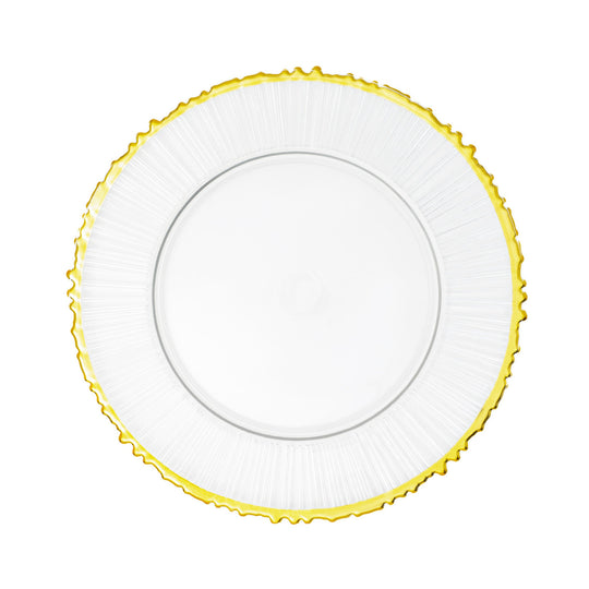 Sunflower Glass Charger Plate 13" - Gold