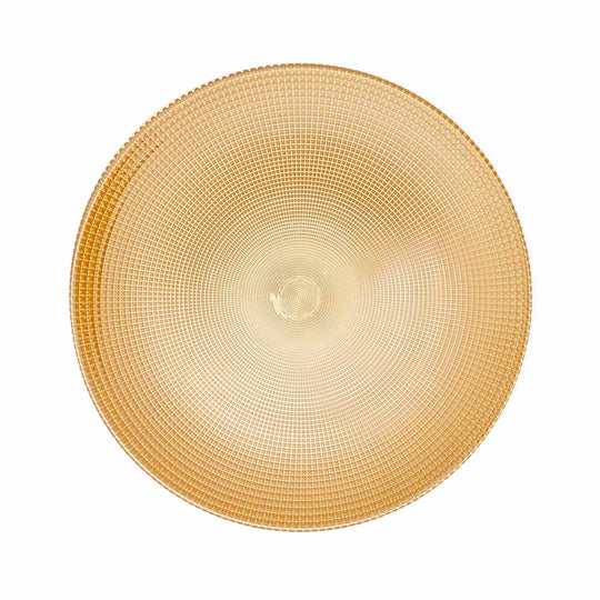 Basket Stitch Glass Charger Plate 13" - Gold