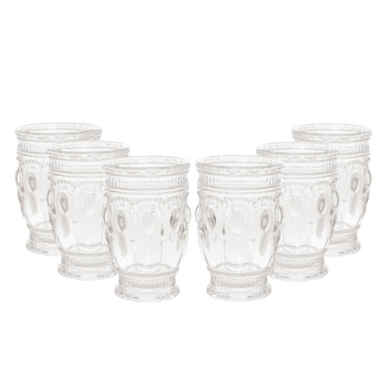 Vintage Embossed Glass Cup - Clear