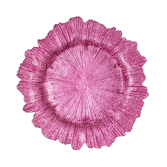 Glass Reef Charger Plate 13" - Magenta