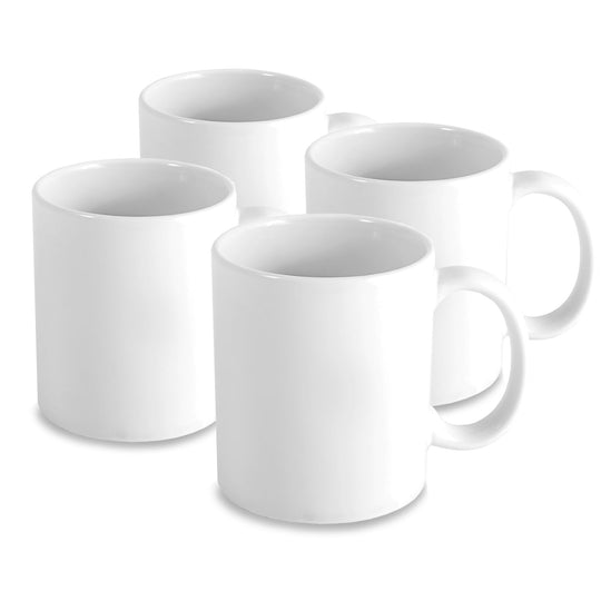 Ceramic Sublimation White Coffee Mugs - Set of 4