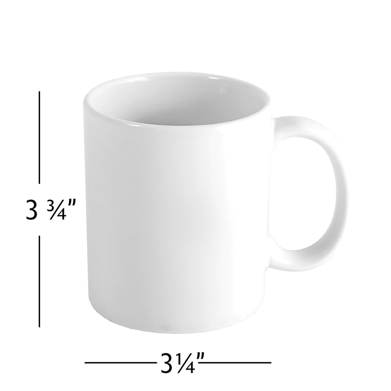 Ceramic Sublimation White Coffee Mugs - Set of 4 - Events and Crafts-Simple Elements