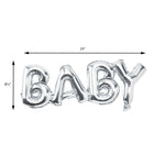Baby Mylar Balloon Kit Silver 16 inch size guide