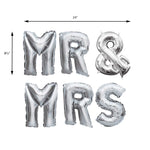 Mr and Mrs Mylar Balloon Kit Silver Size Guide