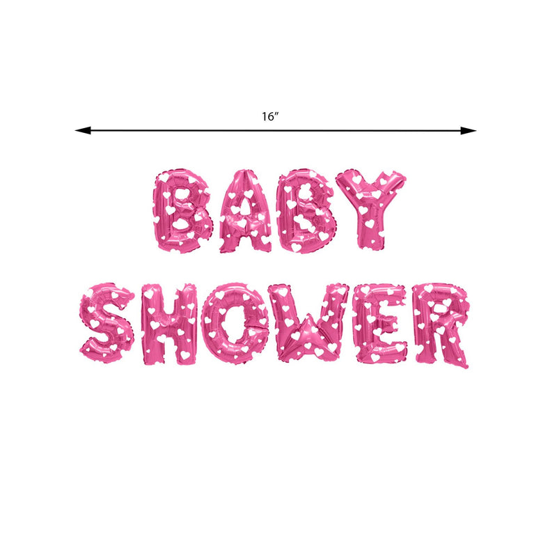 Baby Shower Mylar Kit - Pink Hearts size guide