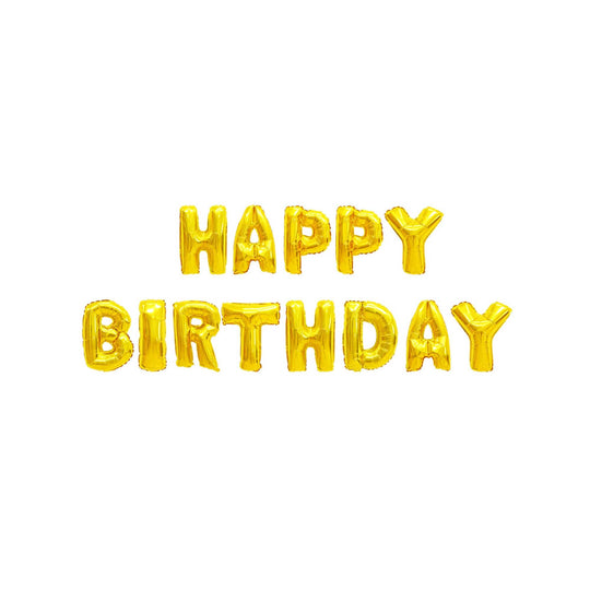 Happy Birthday Mylar Kit 16" - Gold