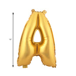 Mylar Ballon Letter A - Gold size diagram