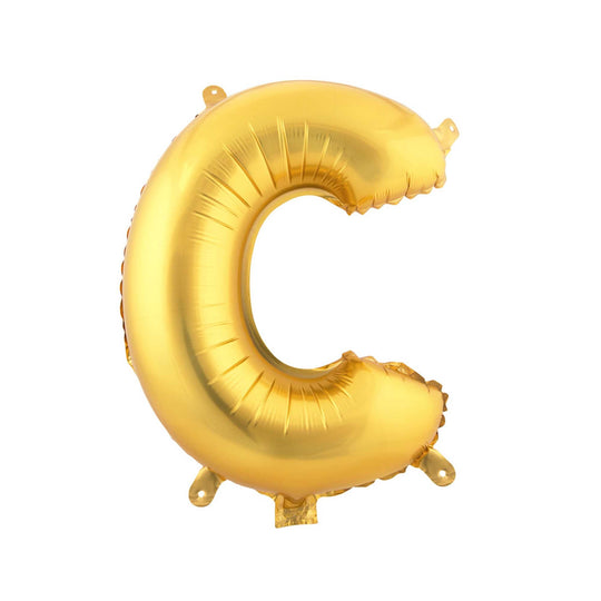 Mylar Balloon Letter C - Gold 16"