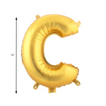 Mylar Balloon Letter C- Gold 16 inch