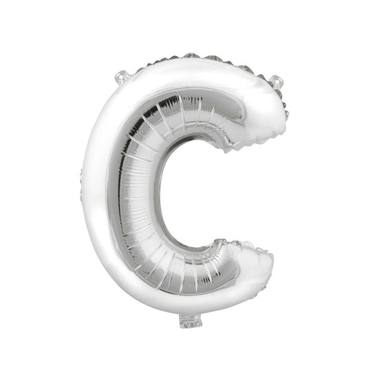 Mylar Balloon Letter C - Silver 16"