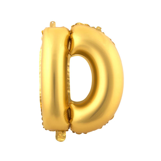 Mylar Balloon Letter D - Gold 16"
