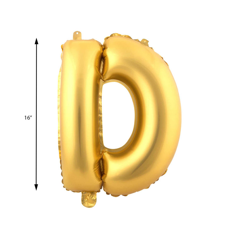 Mylar Ballon Letter D - Gold 16 inch