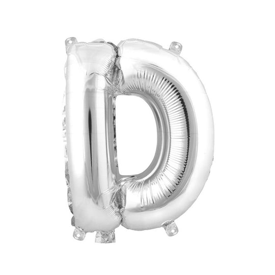 Mylar Balloon Letter D - Silver 16"