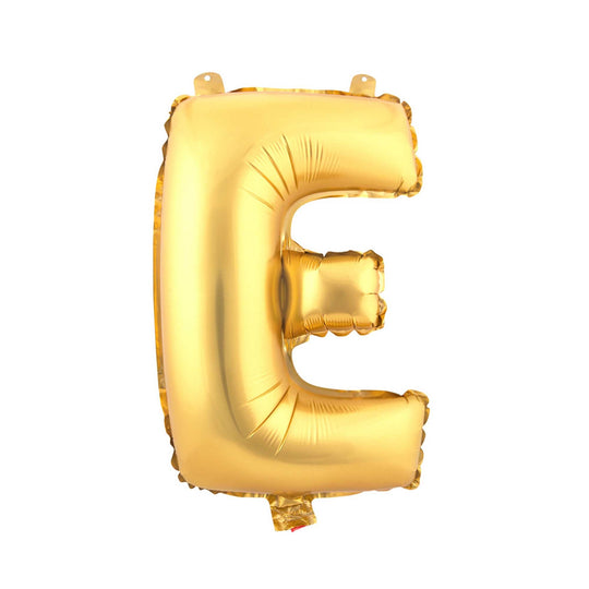 Mylar Balloon Letter E - Gold 16"