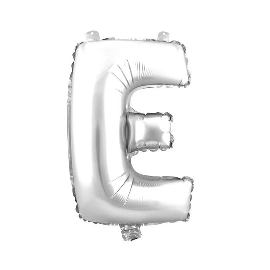 Mylar Balloon Letter E - Silver 16"