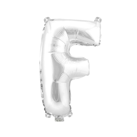 Mylar Balloon Letter F - Silver 16"