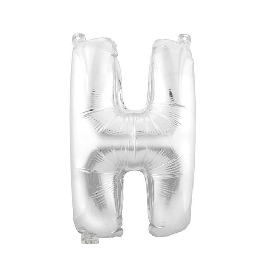 Mylar Balloon Letter H - Silver 16"