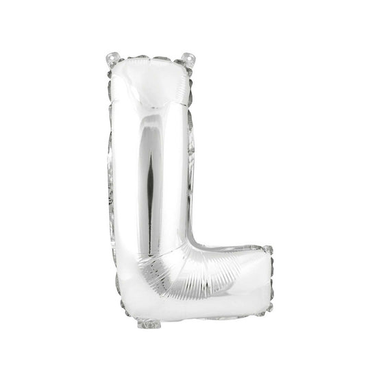 Mylar Balloon Letter L - Silver 16"