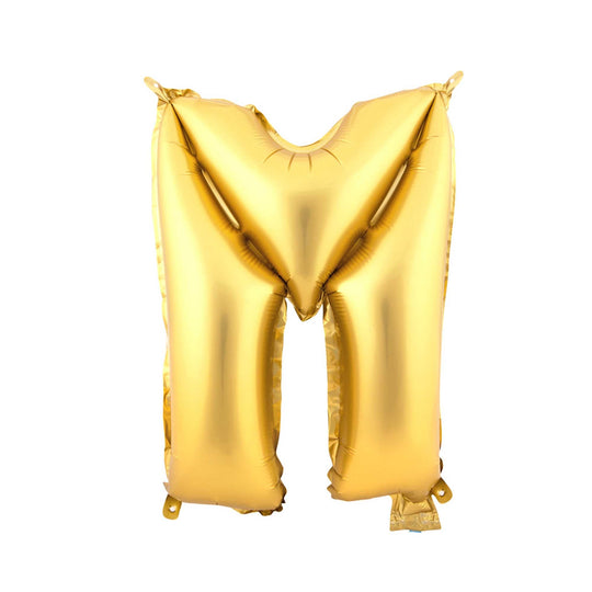 Mylar Balloon Letter M - Gold 16"
