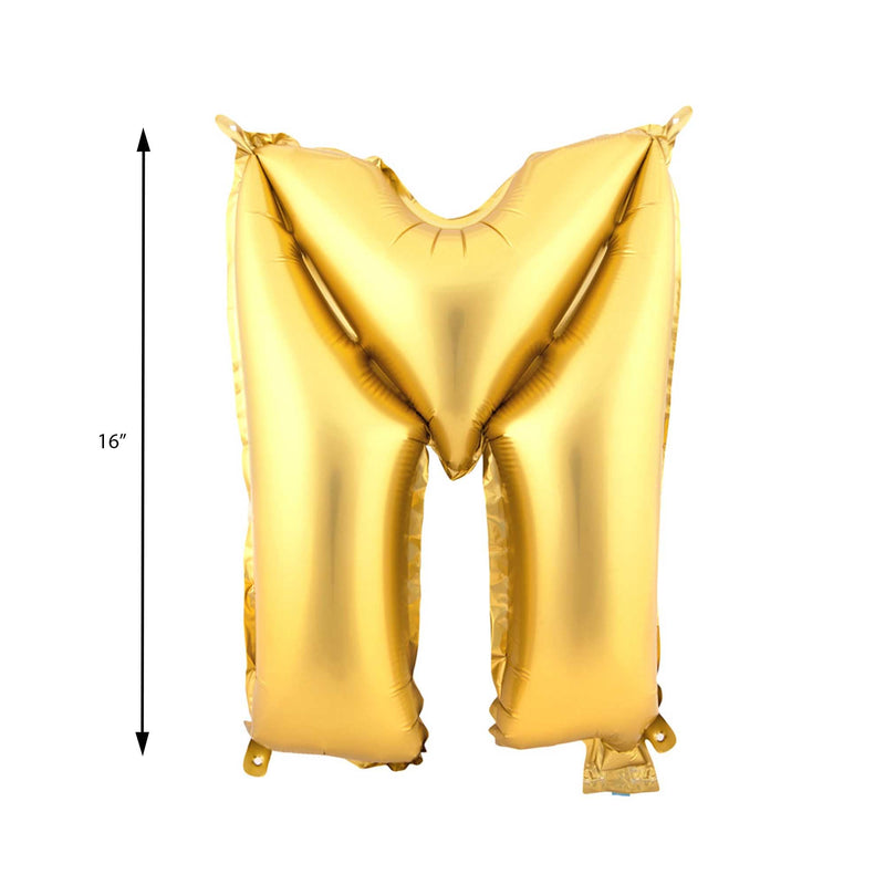 Mylar Ballon Letter M- Gold 16 inch site diagram