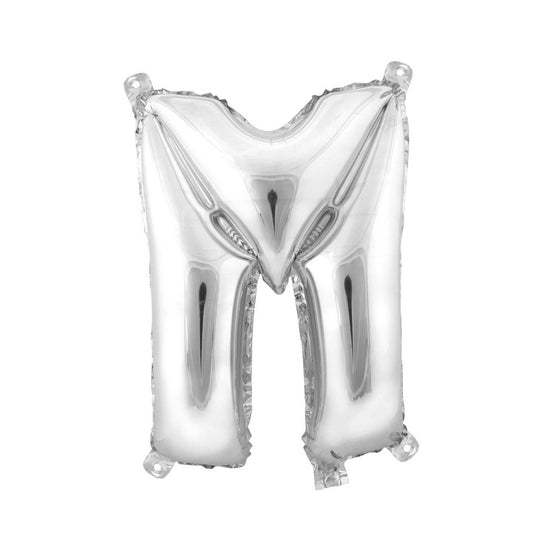 Mylar Balloon Letter M - Silver 16"