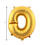 Mylar Ballon Letter O- Gold 16 inch Size Guide