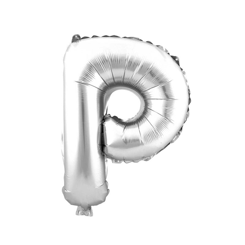 Mylar Ballon Letter P- Silver 16 inch
