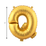 Mylar Ballon Letter Q- Gold 16 inch size guide