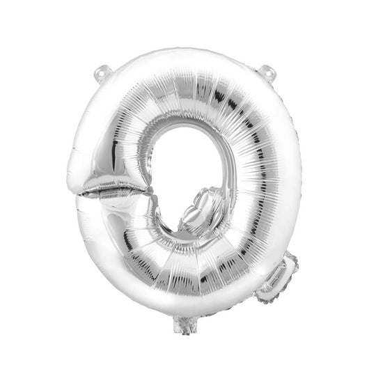 Mylar Balloon Letter Q - Silver 16"