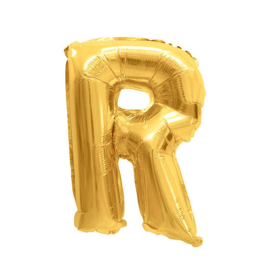 Mylar Balloon Letter R - Gold 16"