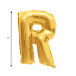 Mylar Ballon Letter R - Gold 16 inch size guide