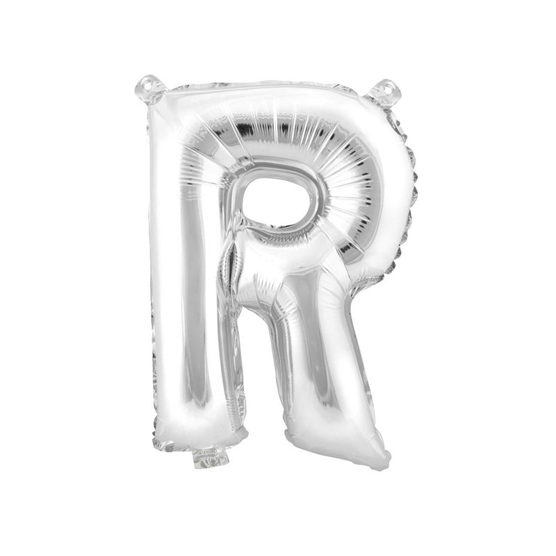 Mylar Ballon Letter R - Silver 16 inch