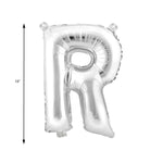 Mylar Ballon Letter R - Silver 16 inch size guide