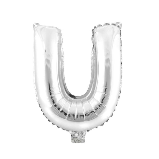 Mylar Balloon Letter U - Silver 16"