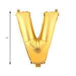 Mylar Ballon Letter V Gold 16 inch Size Guide