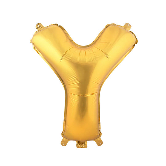 Mylar Balloon Letter Y - Gold 16"