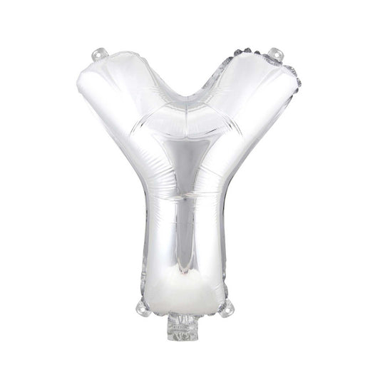 Mylar Balloon Letter Y - Silver 16"