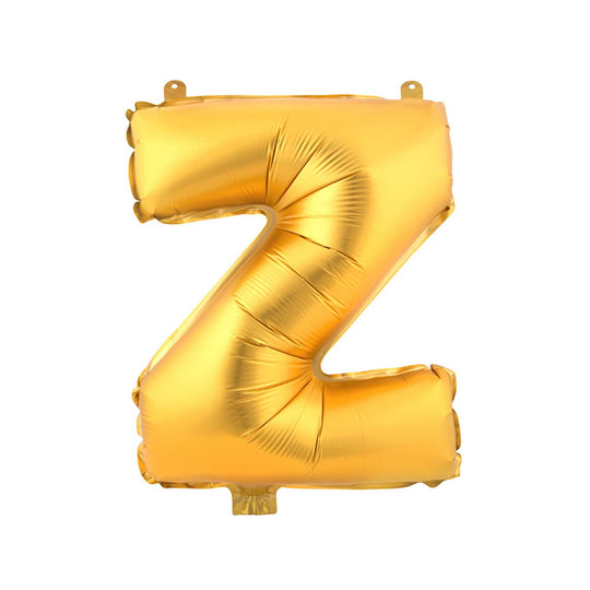 Mylar Balloon Letter Z - Gold 16"