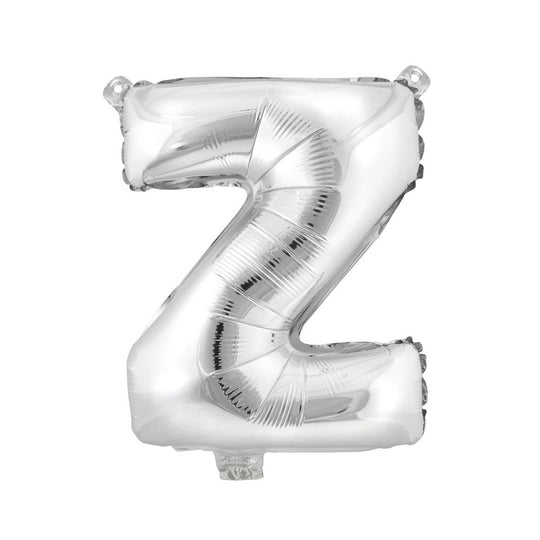 Mylar Balloon Letter Z - Silver 16"