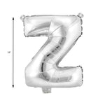 Mylar Ballon Letter Z- Silver 16 inch Size Guide