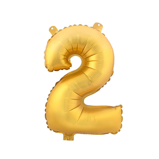 Mylar Balloon Number 2 - Gold 16"