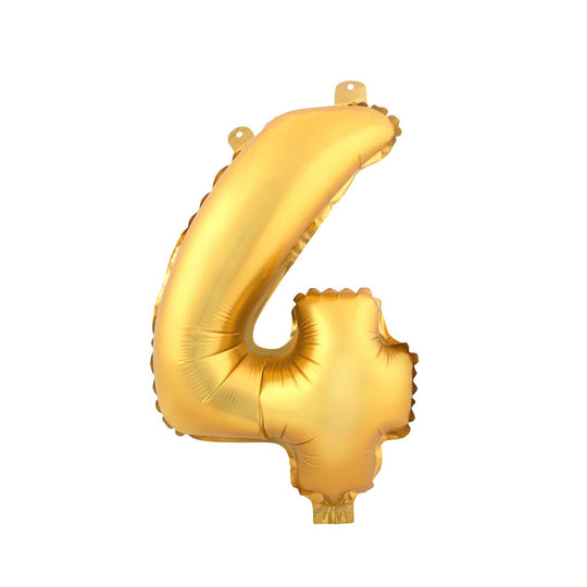 Mylar Balloon Number 4 - Gold 16"