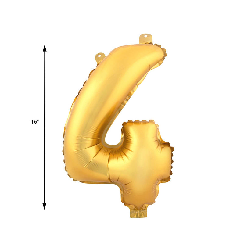 Mylar Balloon Number 3 16" - Gold Size Guide